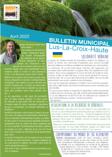 Bulletin municipal lus la croix haute avril 2022